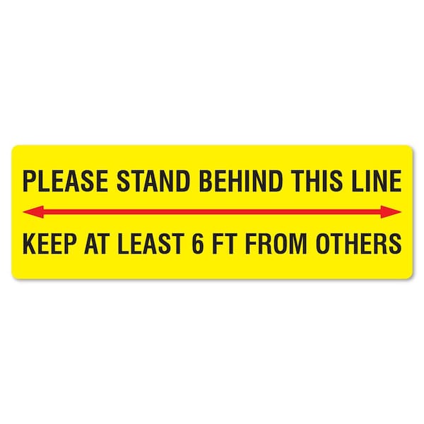 Stand Behind Line 6ft From Others Non-Slip Floor Graphic, 12PK, 16 in L, 16 in H, R-16-12PK-99981